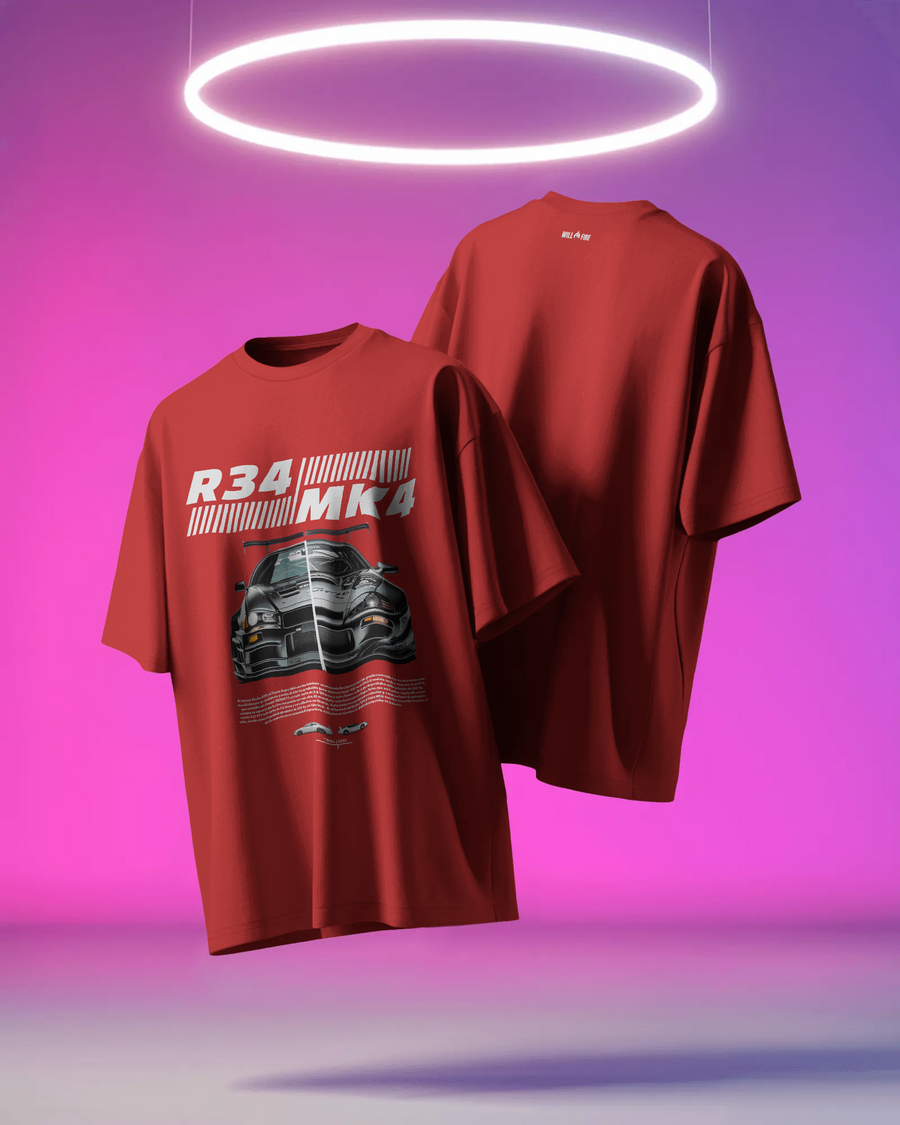 R34 vs MK4 Oversized T-shirt